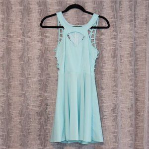 Baby Blue Mini Dress with Cut-Out Back